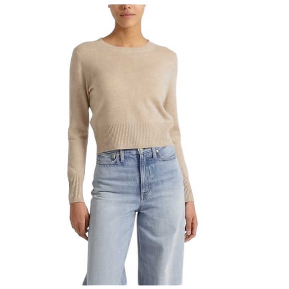 NWOT J Crew Women’s Shrunken Cashmere Crewneck Sweater Warm Cozy - Picture 1 of 7
